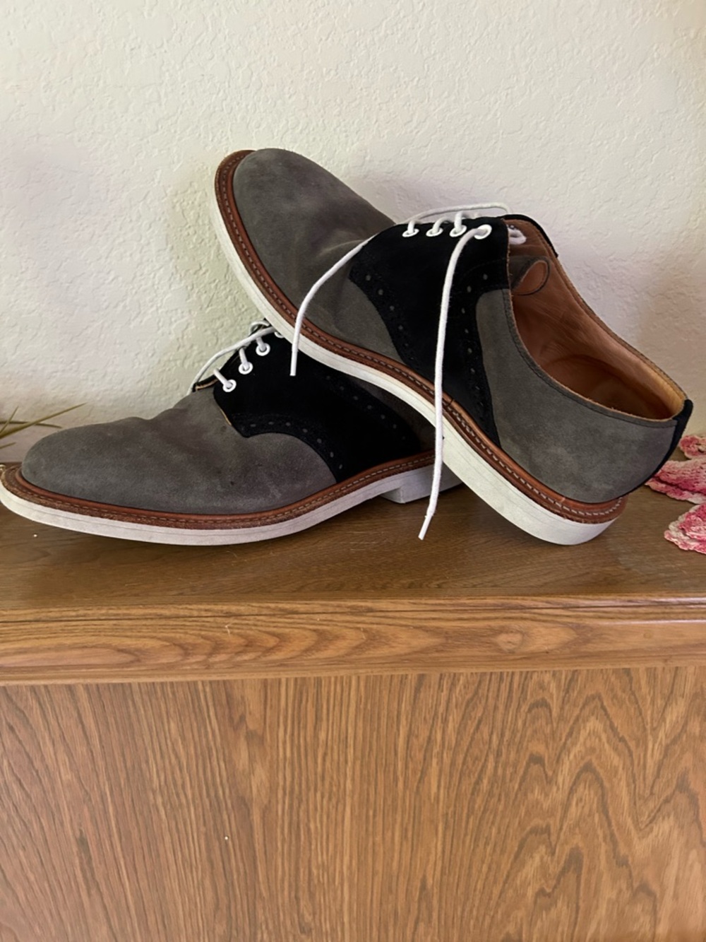 Mark McNairy /amsterdam Two-Tone Gray & Black Suede Oxford Shoes men’s Sz11
